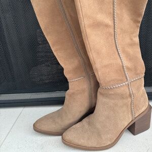 Franco Sarto Wide-Leg Knee High Suede Boots